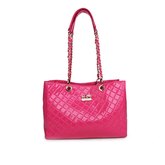 Coach Rhombic Medium Pink Shoulder Bags BCI Coach Rhombic Medium Pink Shoulder Bags BCI